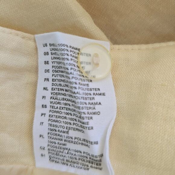 H&M Light Yellow Ramie Linen Trumpet Skirt Size 8 - Picture 12 of 12